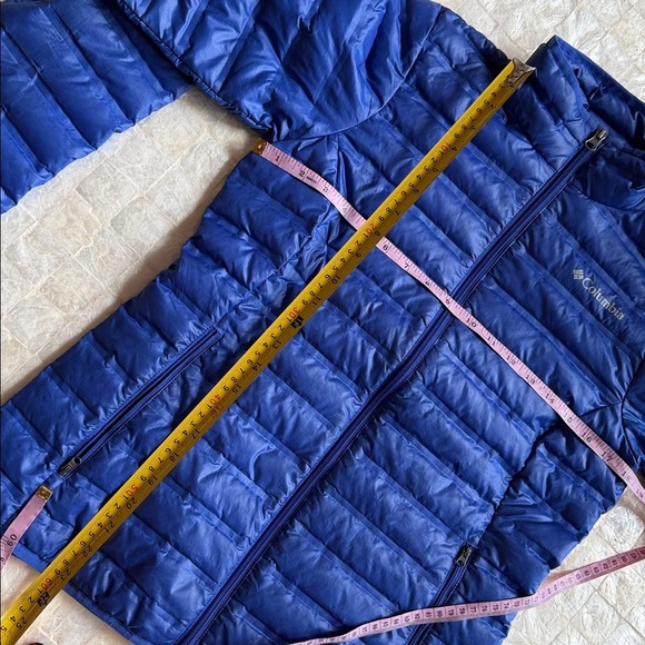 Columbia Women's Vibrant Blue Down Puffer Jacket zip-up sz M medium winter coat - Picture 5 of 10